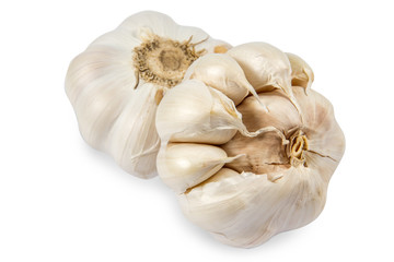 Garlic on a white background.