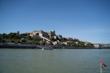 Fototapeta na wymiar Budapest Castle Hill. Hungary. View from the river Danube
