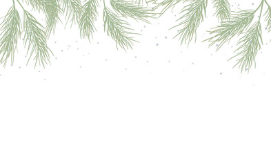 spruce border for winter holidays decoration (Christmas, New Year) of cards, banners, menu. Vector editable elements