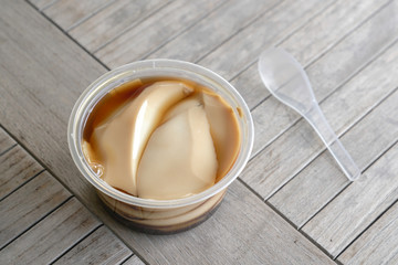Soybean pudding (Taufufa) wiht brown sugar syrup