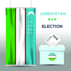 Uzbekistan election background vector work ,Flat design, Vector illustration.