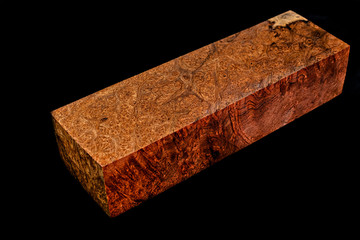 Logs of Crape myrtle burl wood beautiful pattern for crafts at the black background