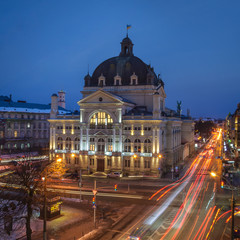 Fototapeta na wymiar Lviv at night