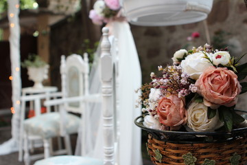 wedding bouquet on the table