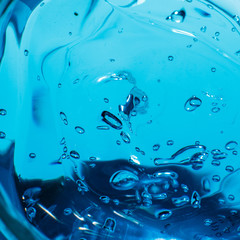 Water blue gel balls. Polymer gel. Silica gel. Balls of blue hydrogel. Crystal liquid ball with...