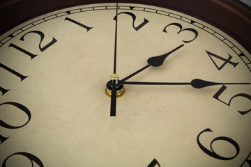 Time passing concept, old clock face as background