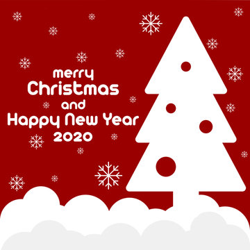 Illustration of images for Christmas and New Year celebrations, with the theme of evergreen trees.