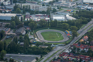 Aerial view of Opole city in Opolskie Voivodeship with old hertiage buildings and wonderful views