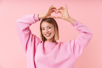Portrait of a lovely young blonde short haired woman