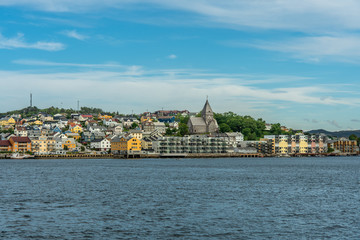 Summer view of the island Nordlandet in Kristiansund Norway