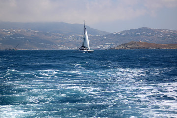 Fototapeta na wymiar Mykonos island in the Aegean sea, Greece, Cyclades