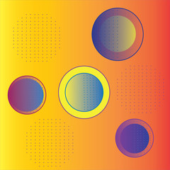 background with colorful circles, unusual festive banner 