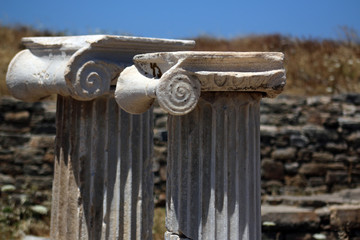 Delos island in the Aegean sea, Greece, Cyclades, sacred island of the ancient world