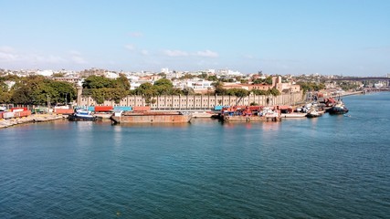 Fototapeta na wymiar aerial view of the port of alicante spain