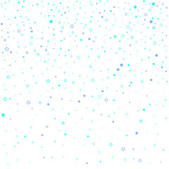 Blue, cyan, turquoise glitter stars confetti