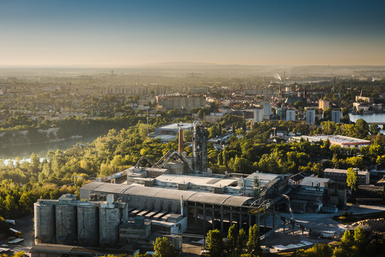 Aerial view of Opole city in Opolskie Voivodeship with old hertiage buildings and wonderful views