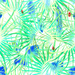 Tropical Blue Seamless Pattern