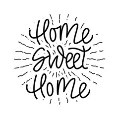 Festive Holiday Hand Lettered Text - Christmas Home Sweet Home Typography Design Element