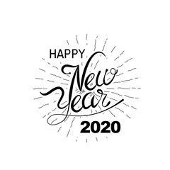 Fototapeta premium Festive Holiday Hand Lettered Text - Happy New Year Typography Design Element