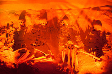 Fotografía de restos encontrados en la ciudad de los dioses, Teotihuacan, Mexico.