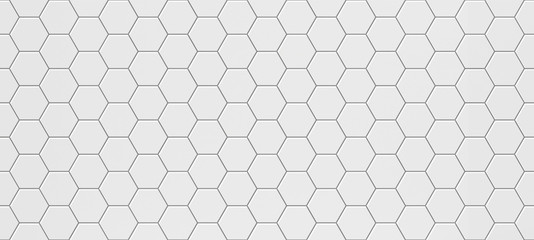 White hexagonal seamless tile texture for floor and walls