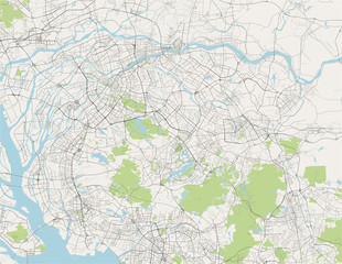 Fototapeta na wymiar map of the city of Dongguan, China