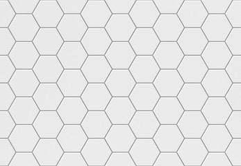 White hexagonal seamless tile texture for floor and walls - obrazy, fototapety, plakaty