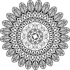   Round patterns in monochrome mandala.