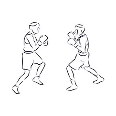 Fototapeta na wymiar boxer, boxing fight sketch