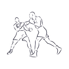 boxer, boxing fight sketch