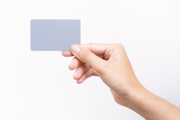  Hand  of young women card showing on white background.