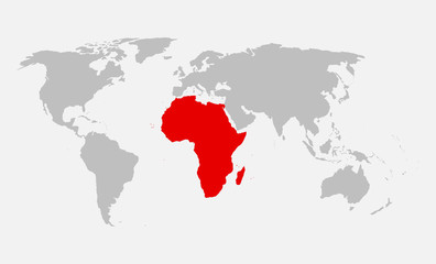 Fototapeta na wymiar World map vector Africa worlwide info graphic