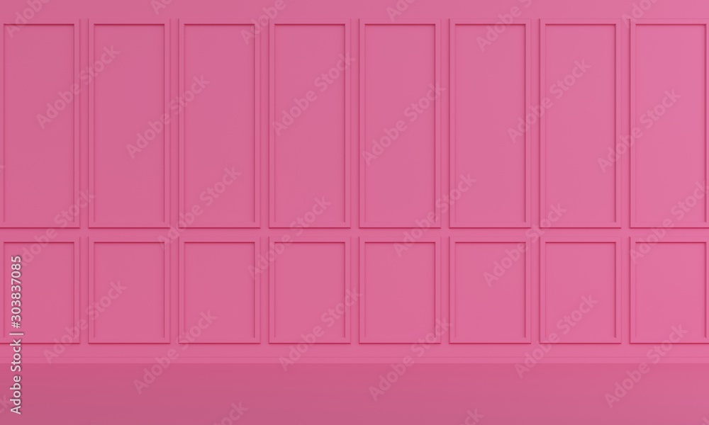 Poster pink abstract background with classic wall. backdrop design for product promotion. 3d rendering