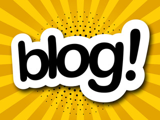 blog label in colored background