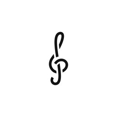 Illustration modern musical icon vector simple mono line logo design graphic
