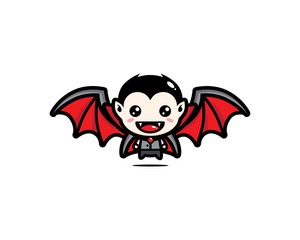 dracula vector mascot design with bat wings