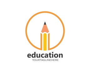 pencil vector illustration icon and logo of education