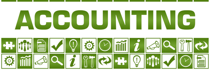 Accounting Green White Box Grid Business Symbols 