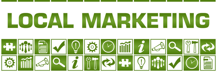 Obraz premium Local Marketing Green White Box Grid Business Symbols 