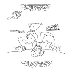 Find Letter D. Funny cartoon unicorn. Animals alphabet a Coloring page. Printable worksheet. Unicorns plays basketball with a ball in the gym.