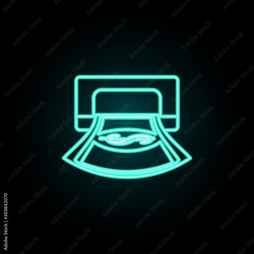 Aufkleber cash from atm neon icon. simple thin line, outline vector of banking icons for ui and ux, website or