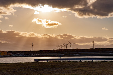 石狩新港　風力発電風車