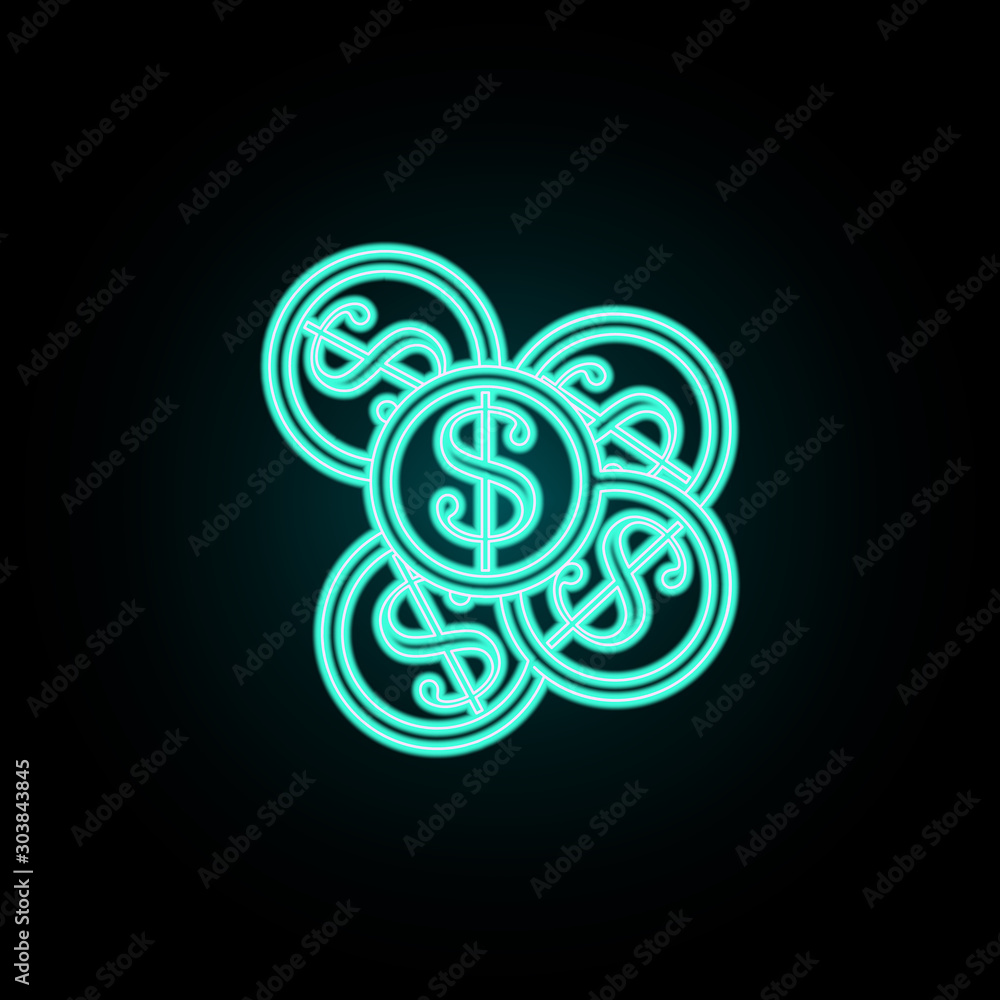 Poster cents neon icon. simple thin line, outline vector of banking icons for ui and ux, website or mobile 