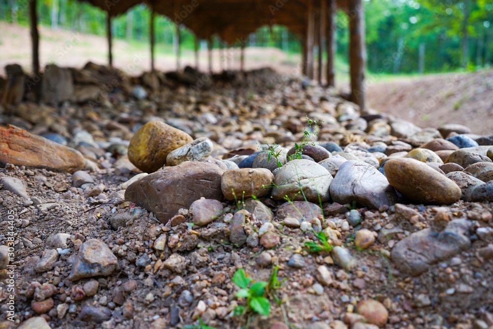 Poster stones in the water