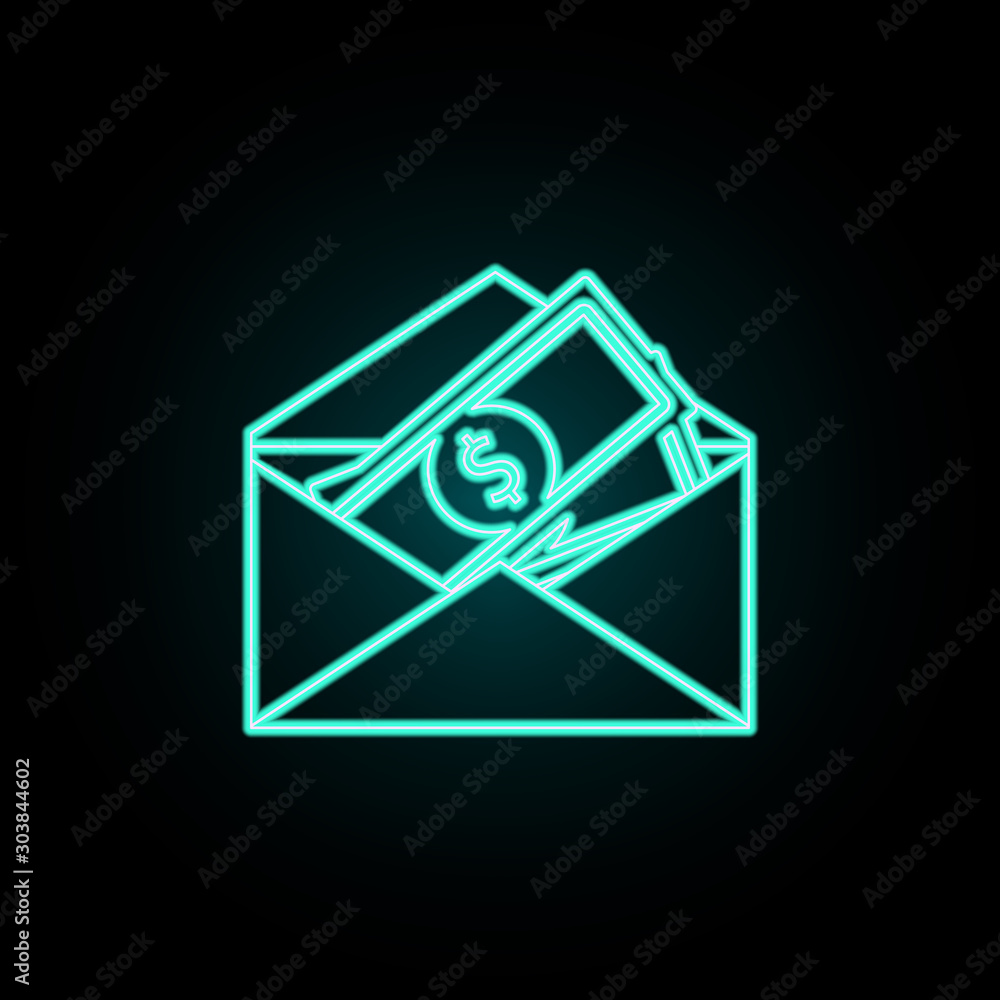 Aufkleber money in an envelope neon icon. simple thin line, outline vector of banking icons for ui and ux, web