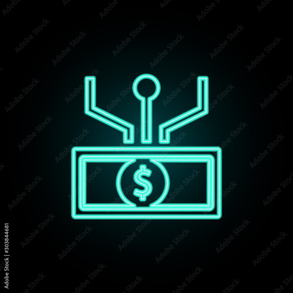 Poster money and communication neon icon. simple thin line, outline vector of banking icons for ui and ux, 