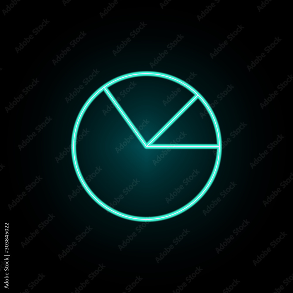 Poster pie chart neon icon. simple thin line, outline vector of banking icons for ui and ux, website or mob