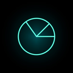 Pie chart neon icon. Simple thin line, outline vector of banking icons for ui and ux, website or mobile application