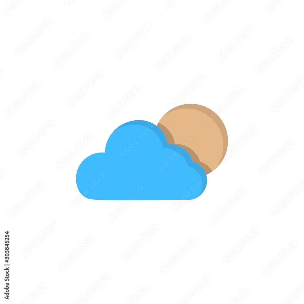 Poster cloud moon icon. simple line, outline vector of two color weather icons for ui and ux, website or mo