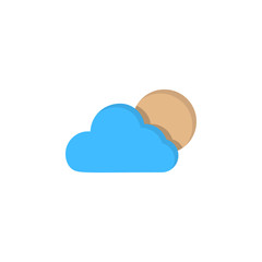 Cloud moon icon. Simple line, outline vector of two color weather icons for ui and ux, website or mobile application
